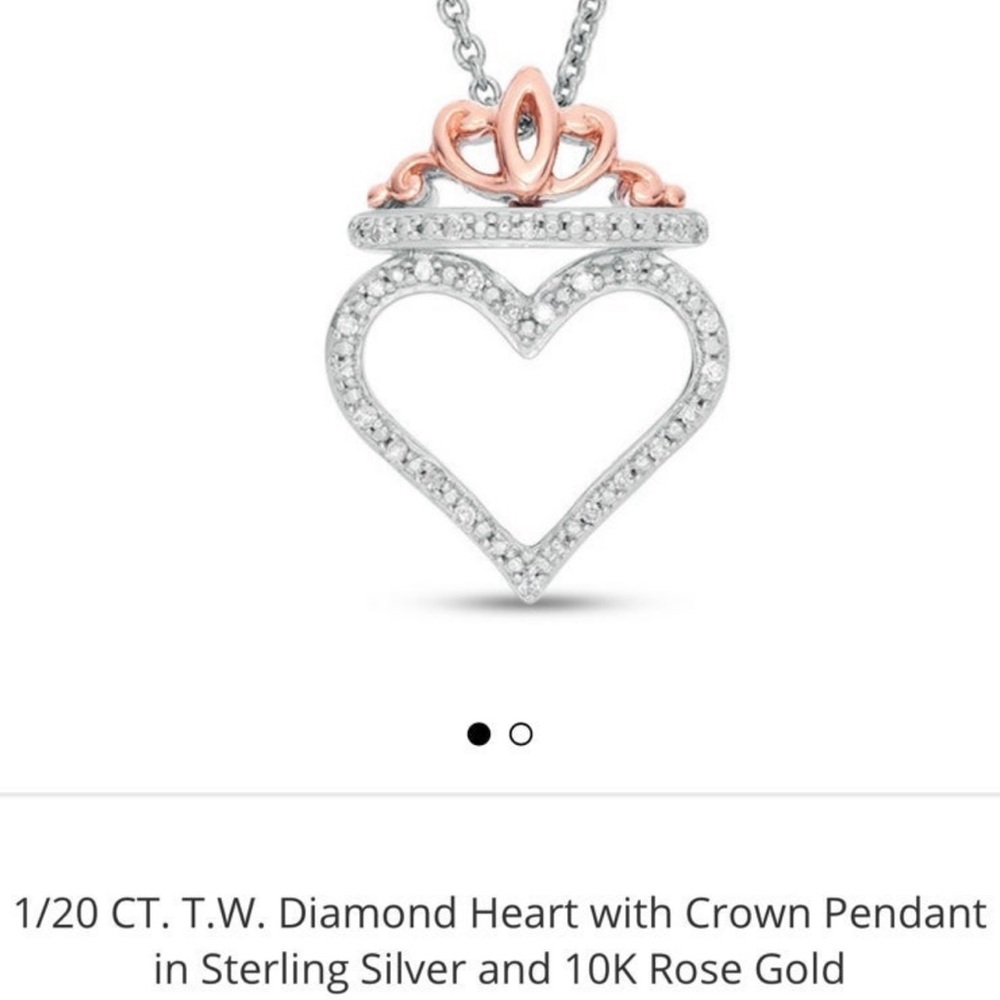Zales Diamond Heart w/ Crown Pendant Only